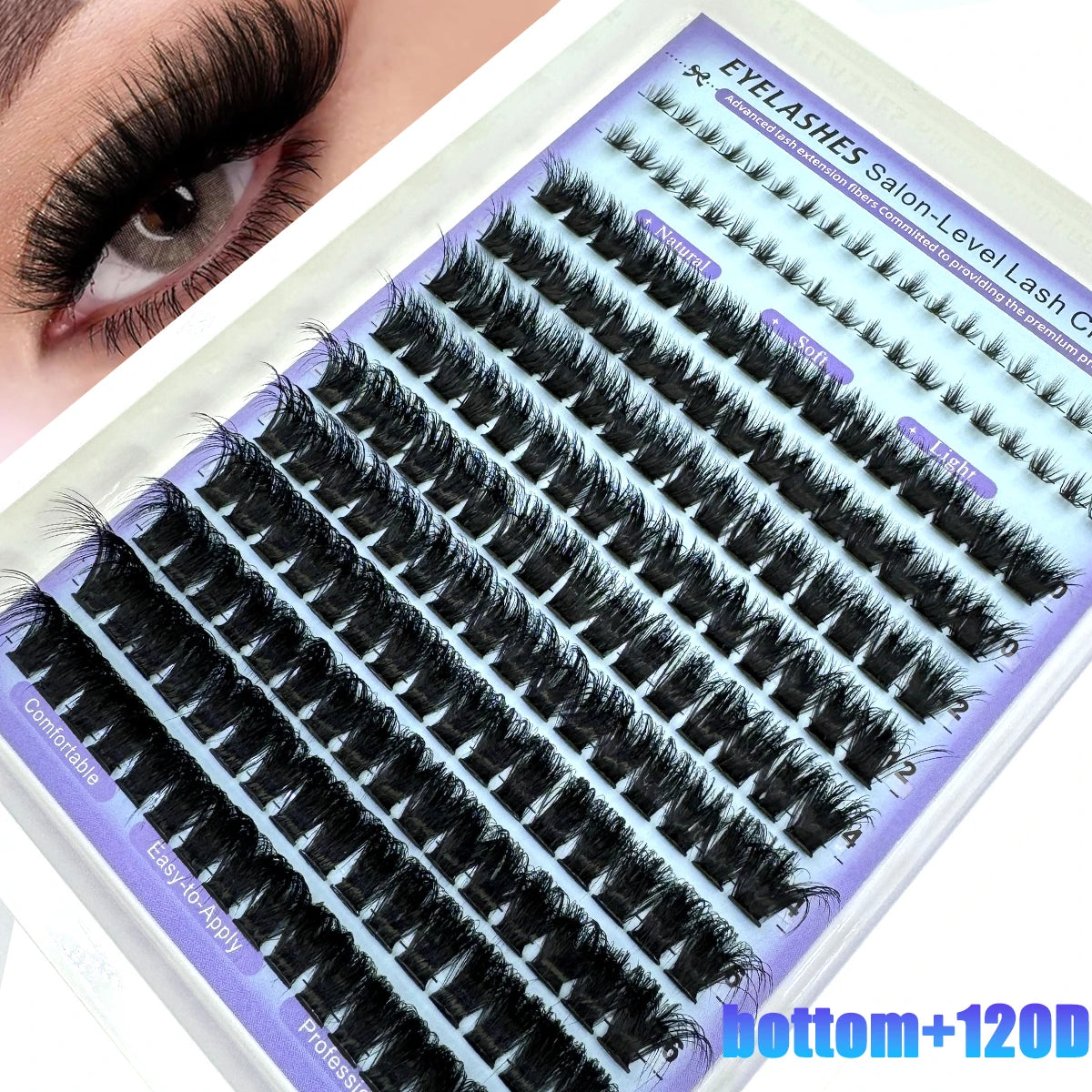 Wispy Cluster Lash Extensions — D Curl, Spiky Volume (12–16 Rows)