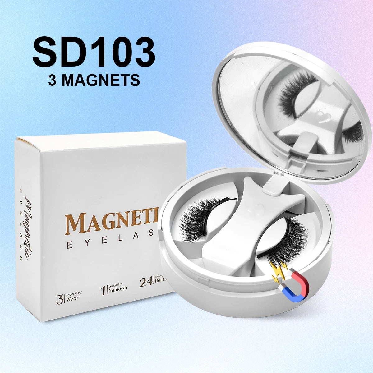 Magnetic Eyelashes Set — Reusable No-Glue False Lashes with Tweezers