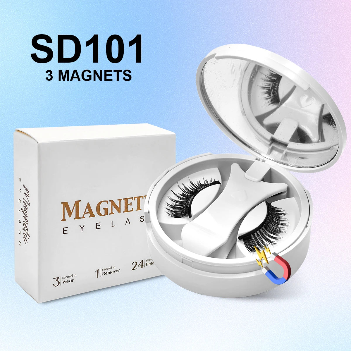 Magnetic Eyelashes Set — Reusable No-Glue False Lashes with Tweezers