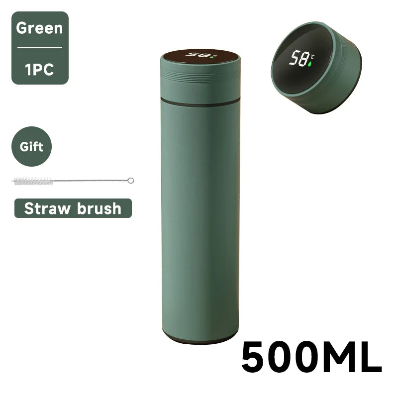 Smart Temperature Display Water Bottle – Stainless Steel Thermos