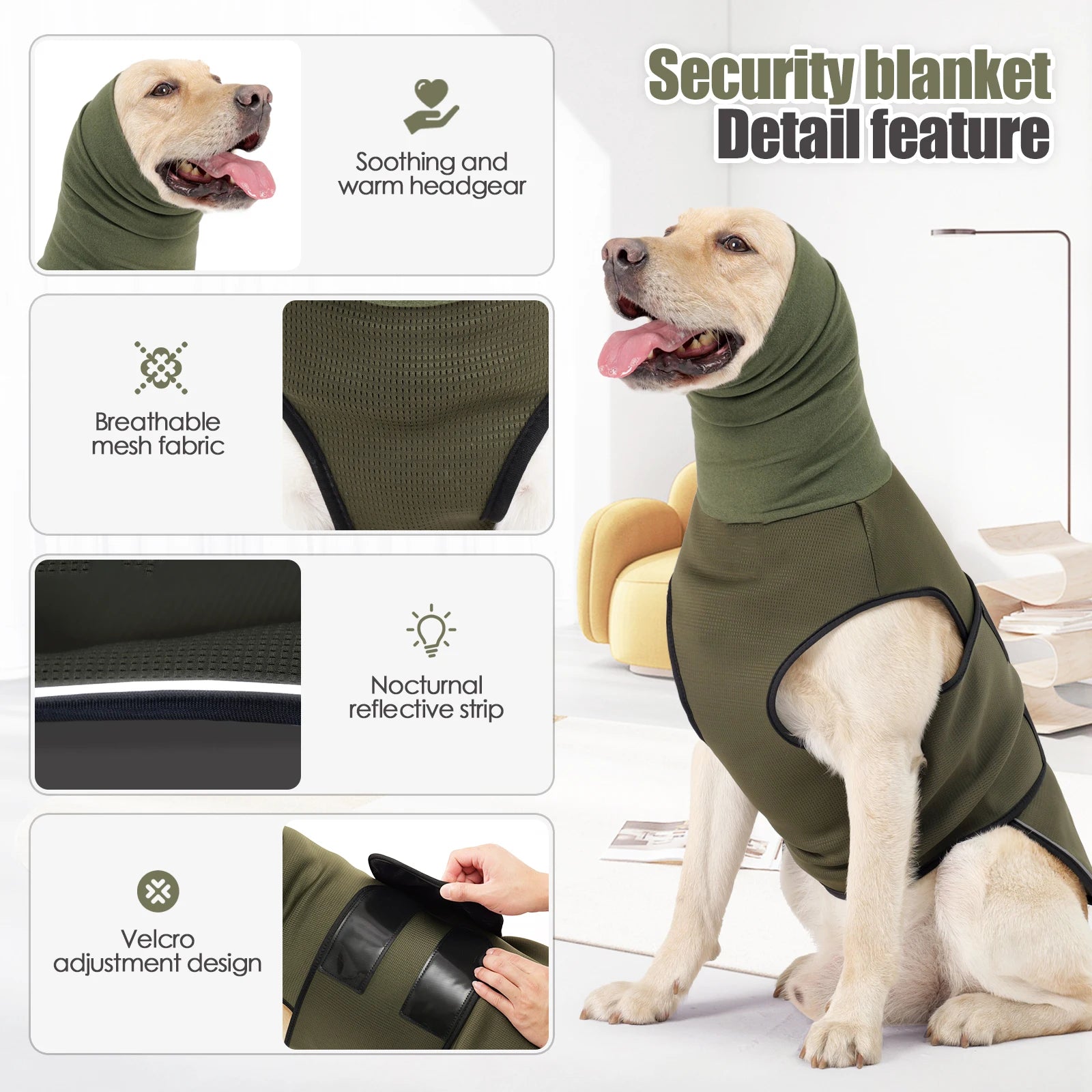 Dog Anxiety Vest — Calming Jacket for Thunder, Fireworks & Stress