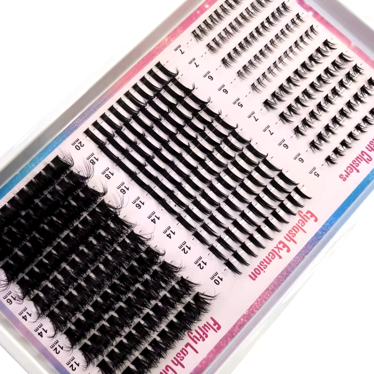 Wispy Cluster Lash Extensions — D Curl, Spiky Volume (12–16 Rows)