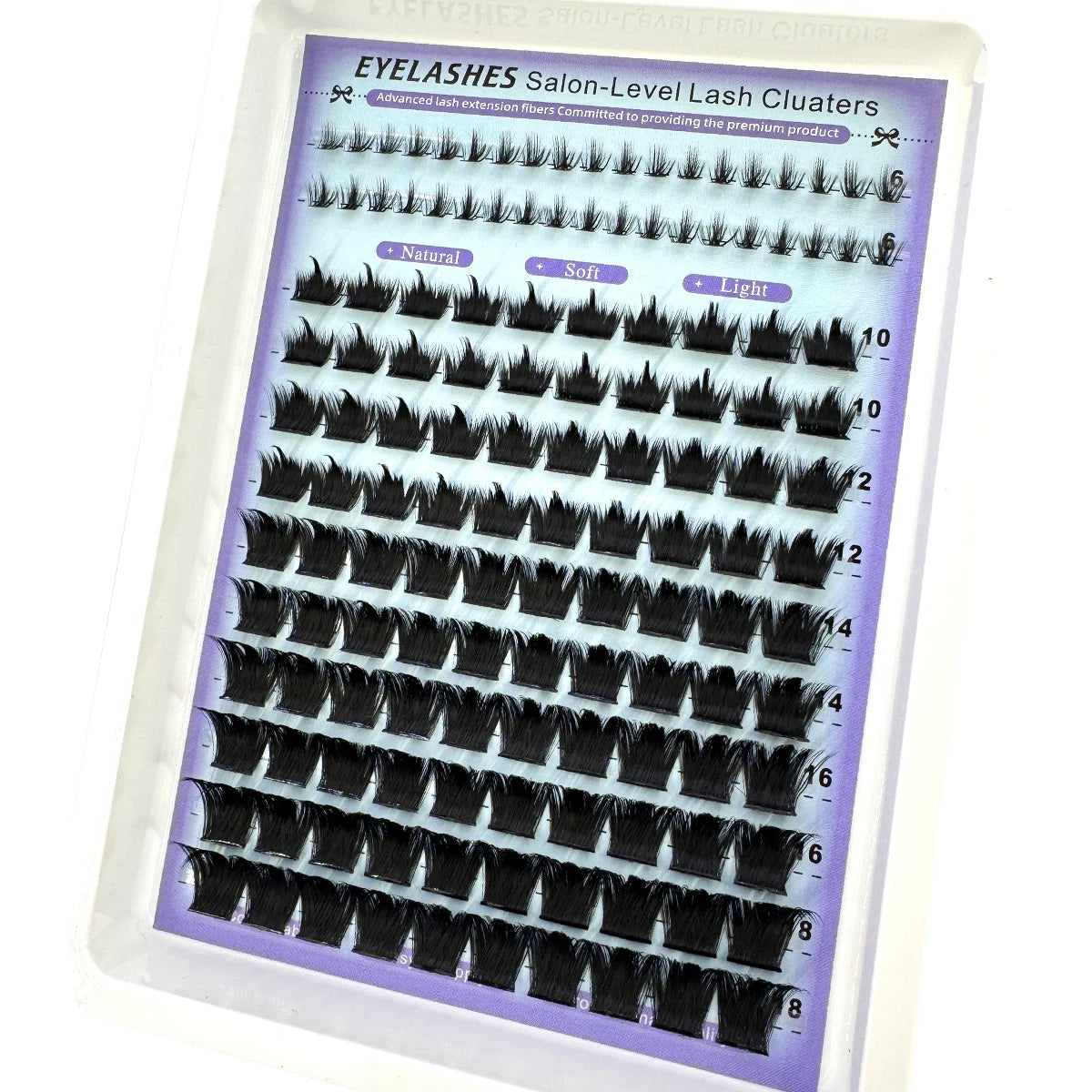 Wispy Cluster Lash Extensions — D Curl, Spiky Volume (12–16 Rows)