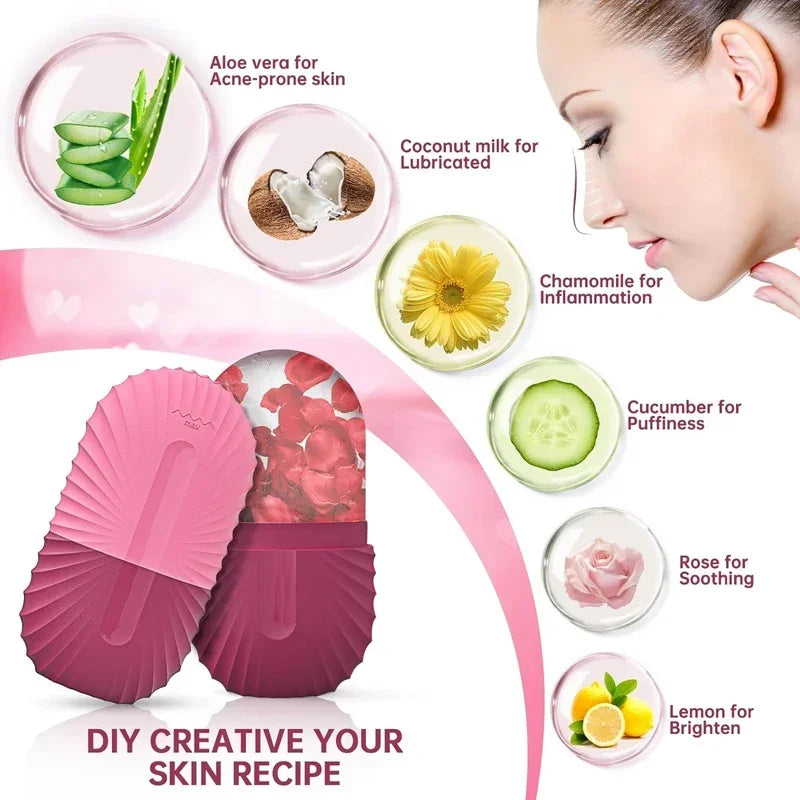 Ice Face Roller – Silicone Ice Mold for Puffiness, Pores & Skin Soothing