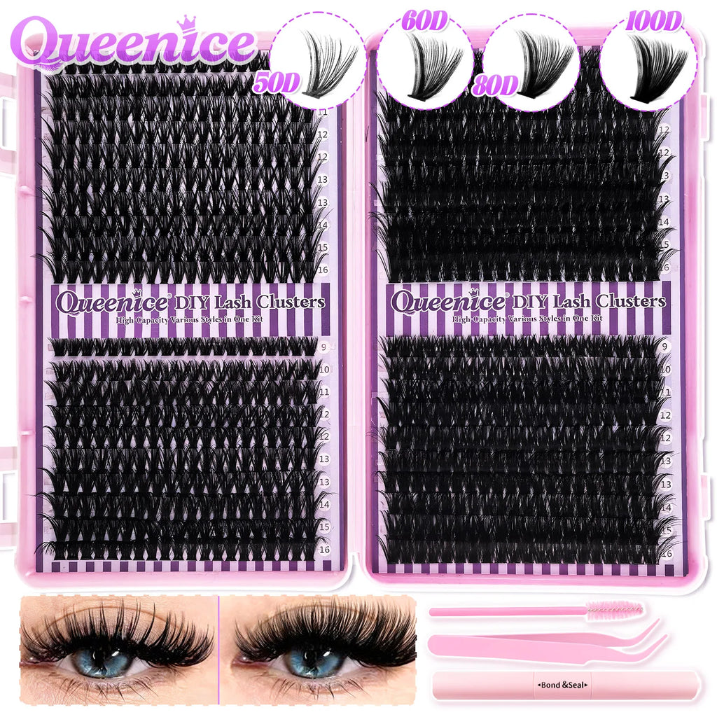 DIY Cluster Lash Extension Kit — Individual Lashes with Bond & Seal