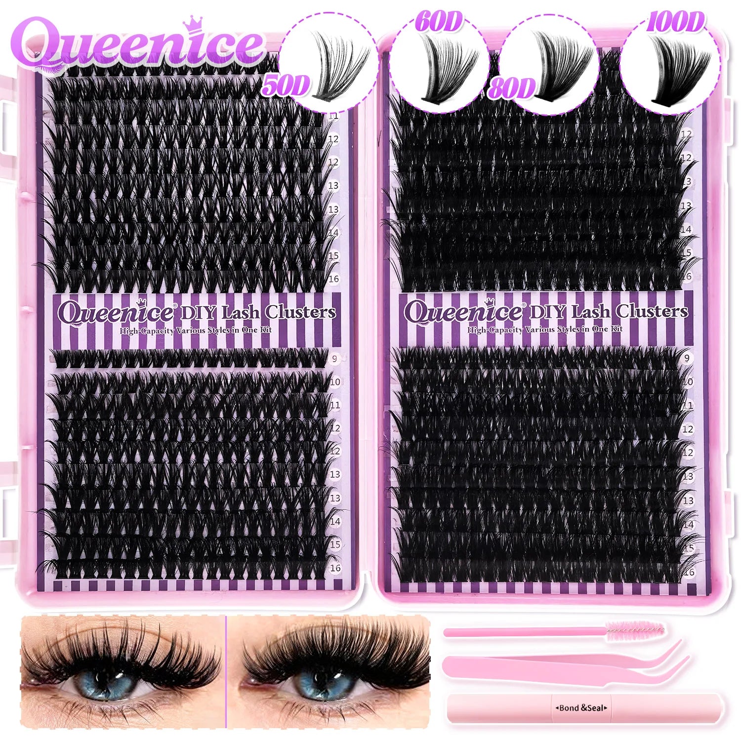 DIY Cluster Lash Extension Kit — Individual Lashes with Bond & Seal