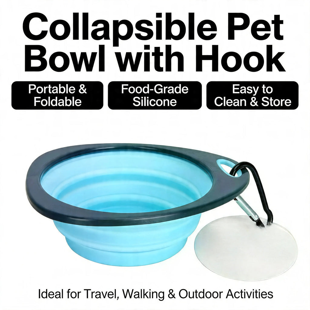 Collapsible Pet Travel Bowl — Portable Foldable Food & Water Bowl