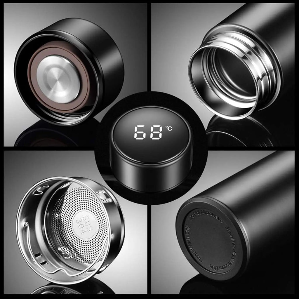 Smart Temperature Display Water Bottle – Stainless Steel Thermos