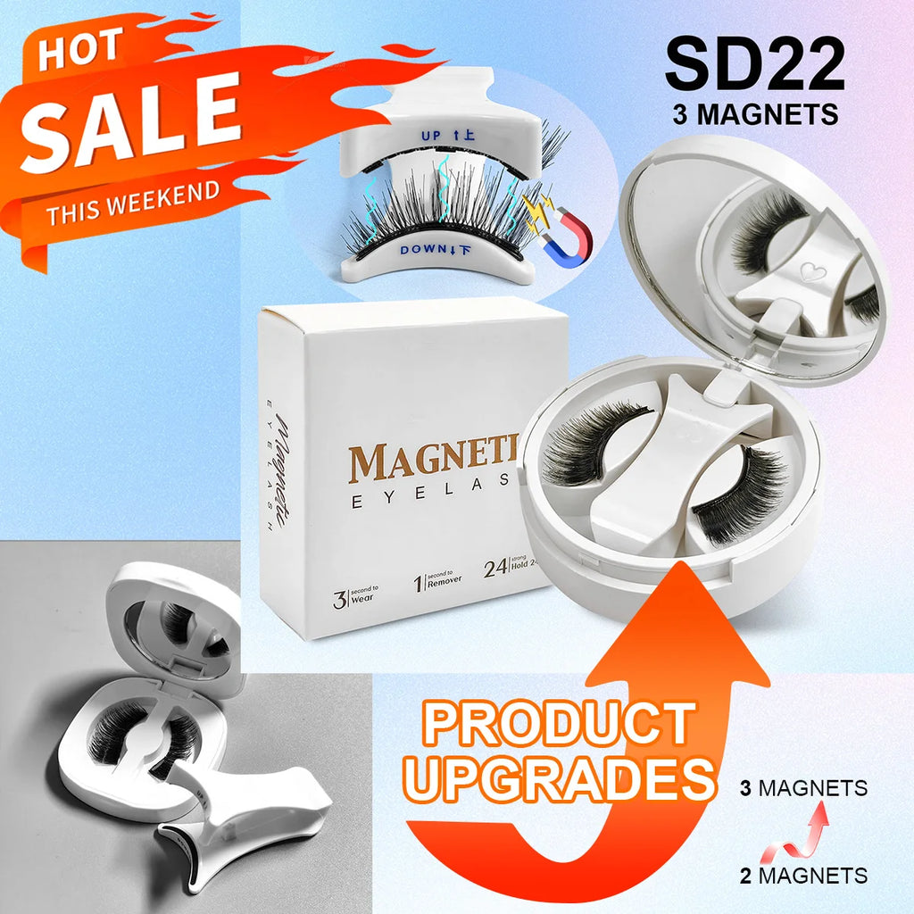 Magnetic Eyelashes Set — Reusable No-Glue False Lashes with Tweezers