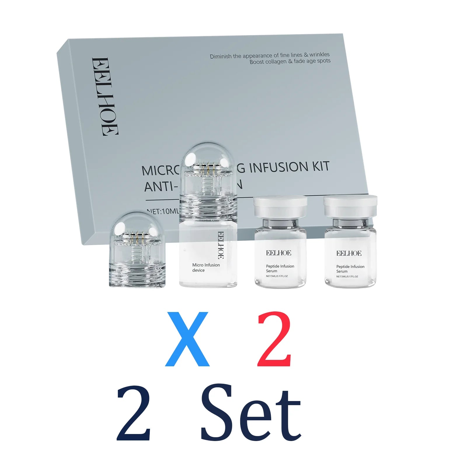 Microneedle Facial Roller & Serum Kit – Deep Hydration Skincare Set