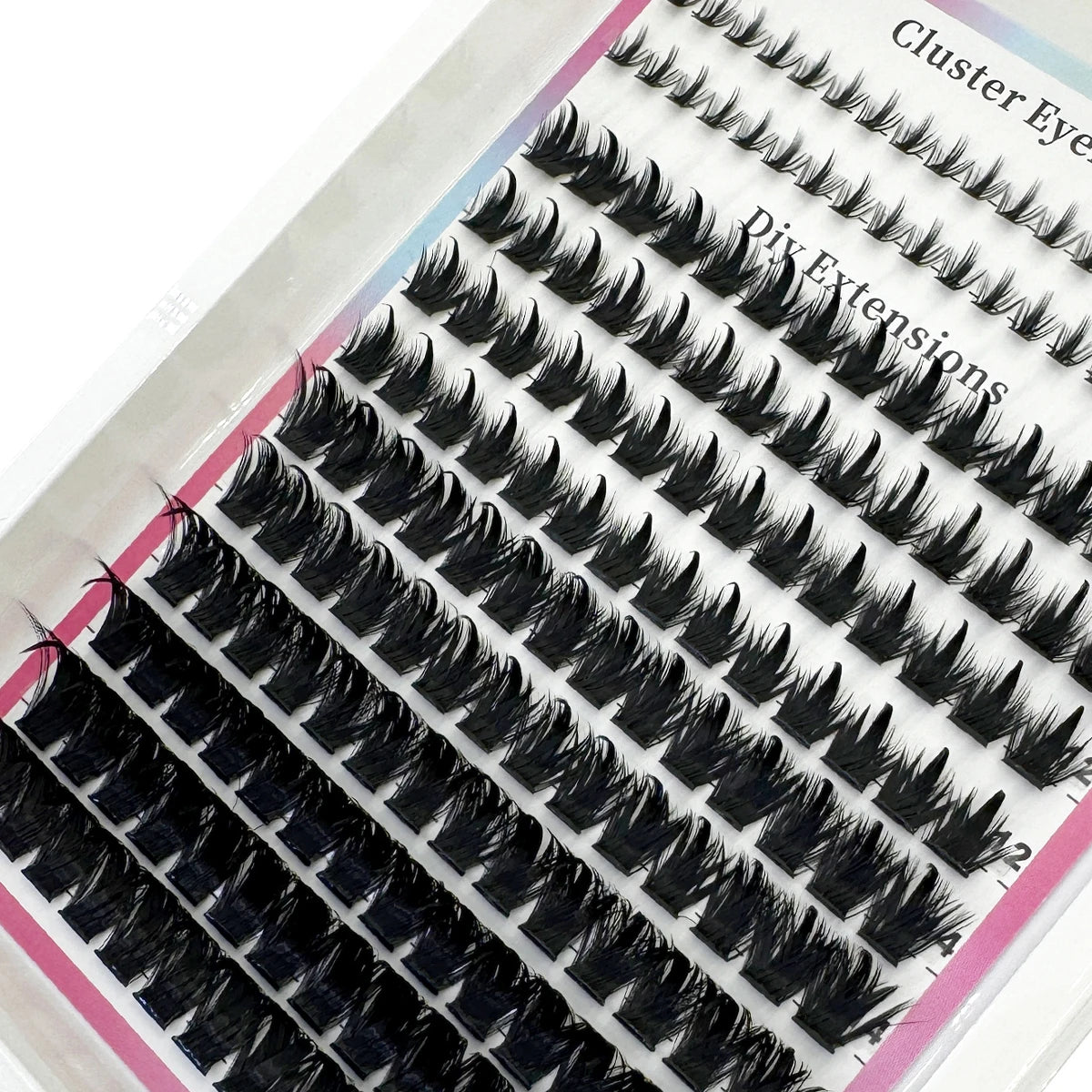 Wispy Cluster Lash Extensions — D Curl, Spiky Volume (12–16 Rows)