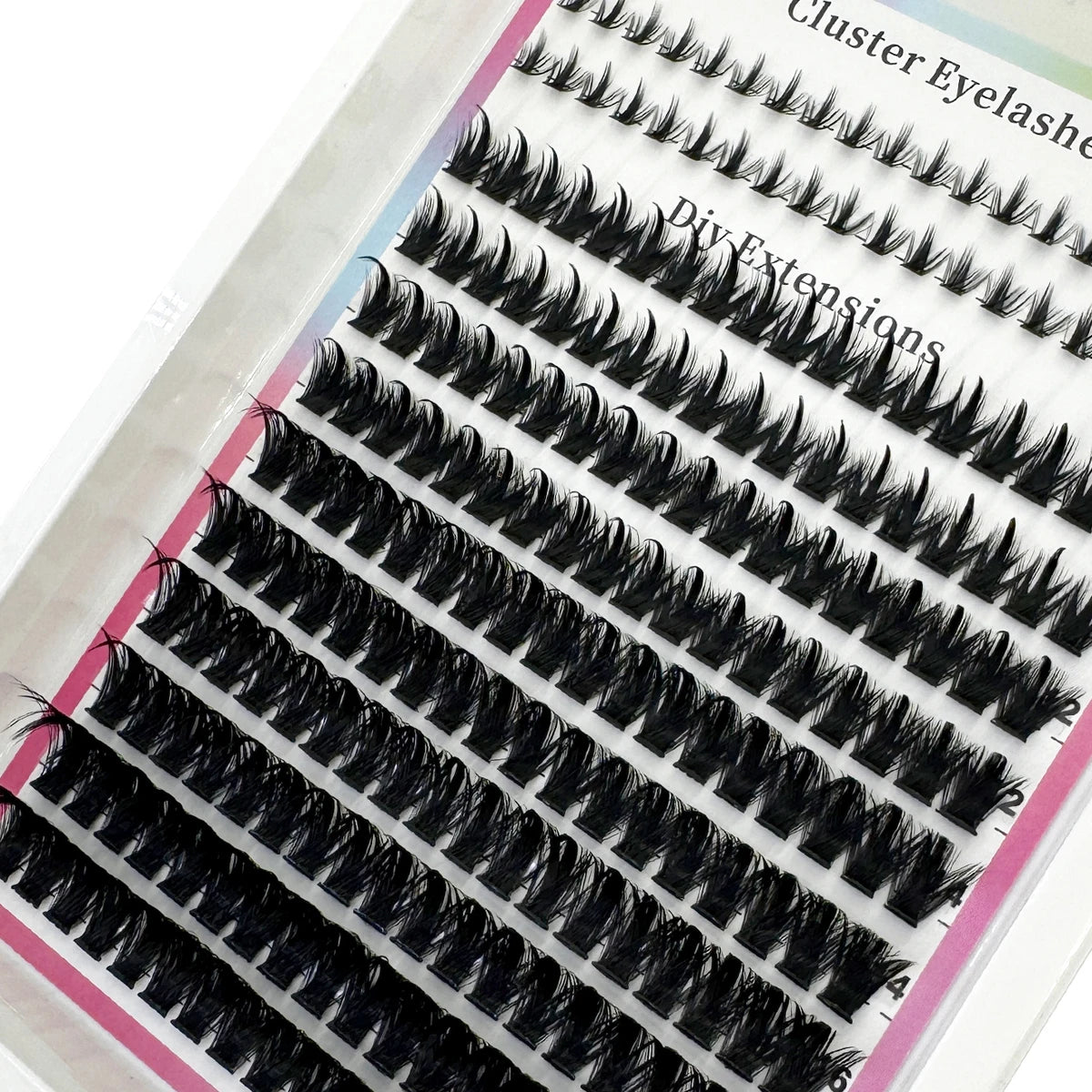 Wispy Cluster Lash Extensions — D Curl, Spiky Volume (12–16 Rows)