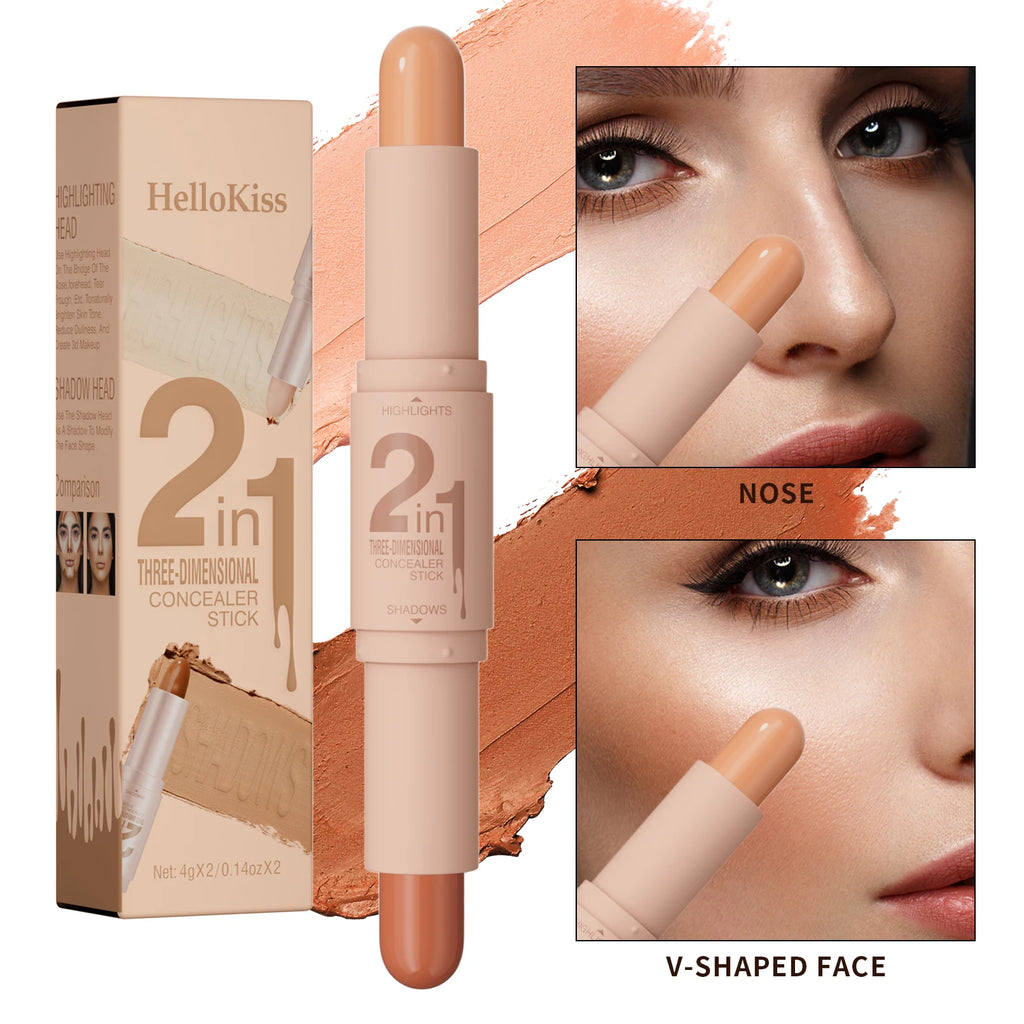 2-in-1 Contour & Highlight Stick — Nose Shadow, Bronzer & Brightening