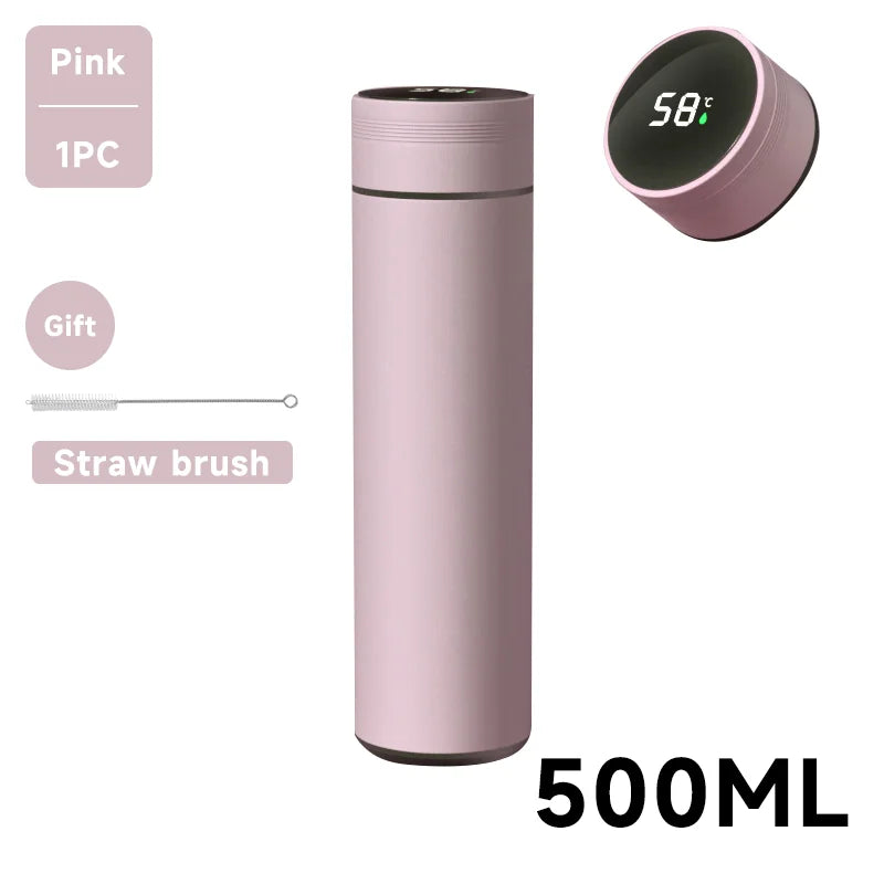 Smart Temperature Display Water Bottle – Stainless Steel Thermos