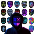 LED Light-Up Face Mask — Gesture Sensing, 50 Animations, Halloween & Cosplay