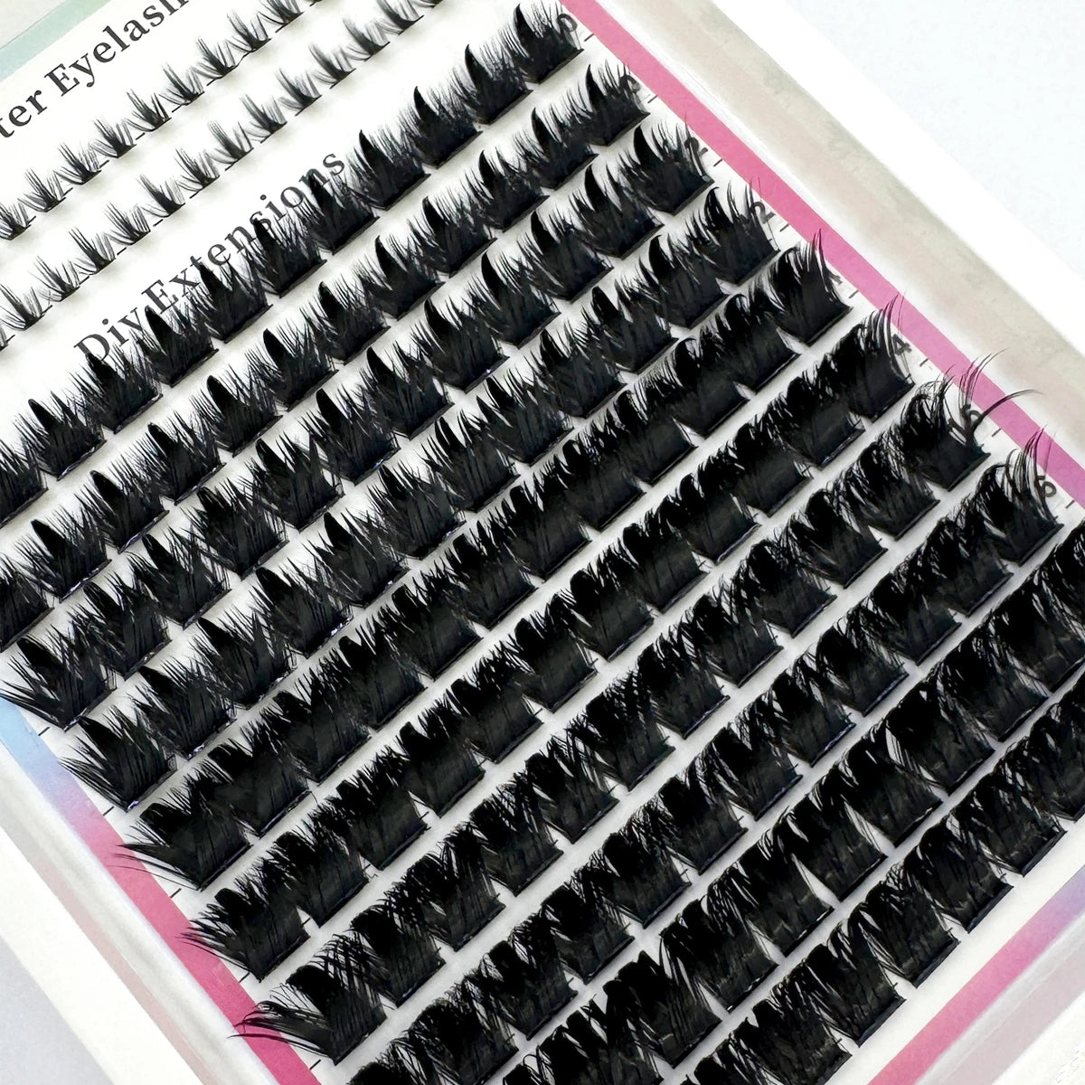 Wispy Cluster Lash Extensions — D Curl, Spiky Volume (12–16 Rows)