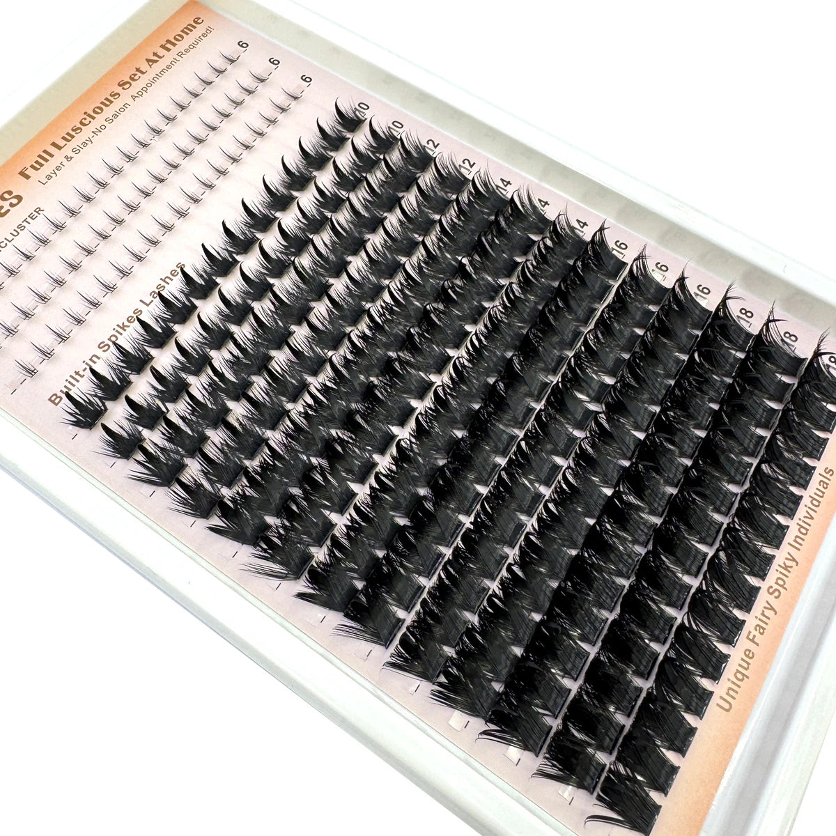Wispy Cluster Lash Extensions — D Curl, Spiky Volume (12–16 Rows)