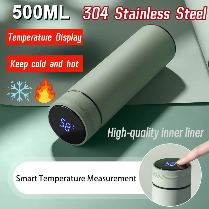 Smart Temperature Display Water Bottle – Stainless Steel Thermos