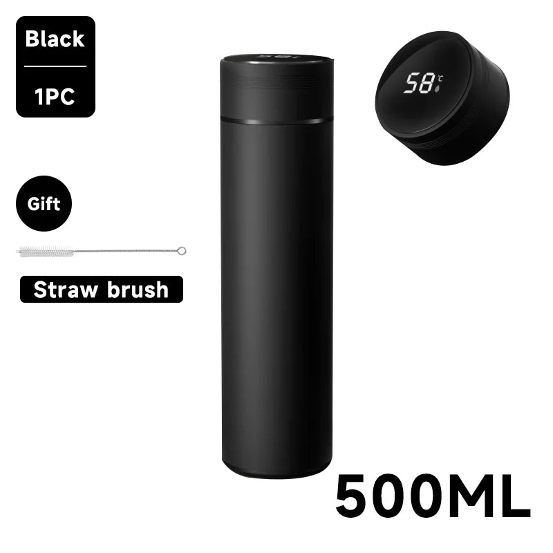 Smart Temperature Display Water Bottle – Stainless Steel Thermos