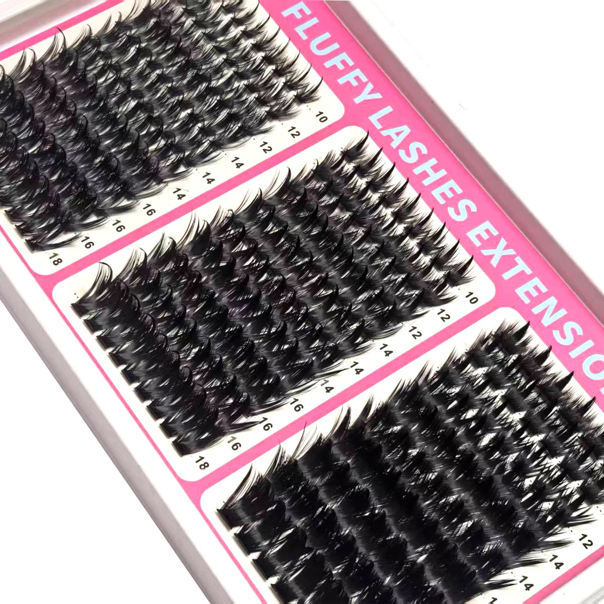 Wispy Cluster Lash Extensions — D Curl, Spiky Volume (12–16 Rows)