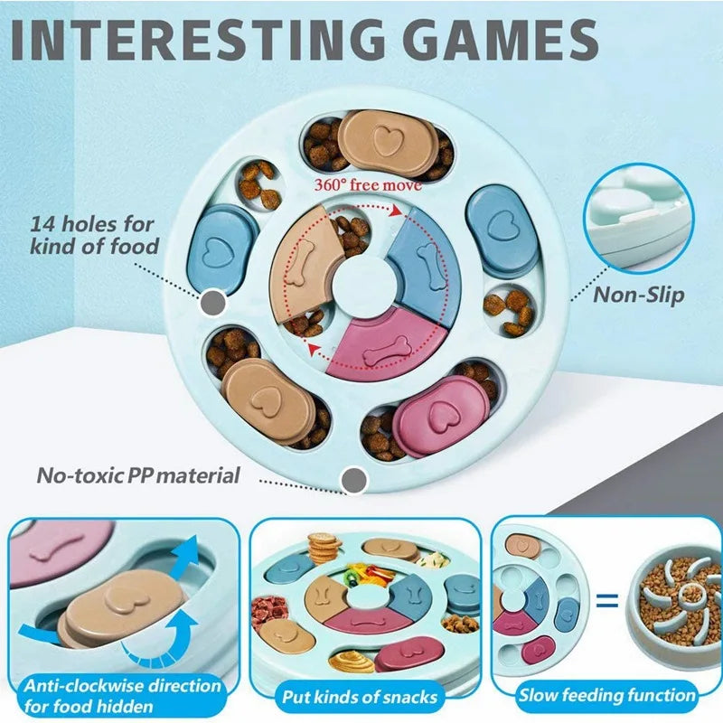 Dog Slow Feeder Puzzle Bowl — Interactive Anti-Gulp Feeding Toy