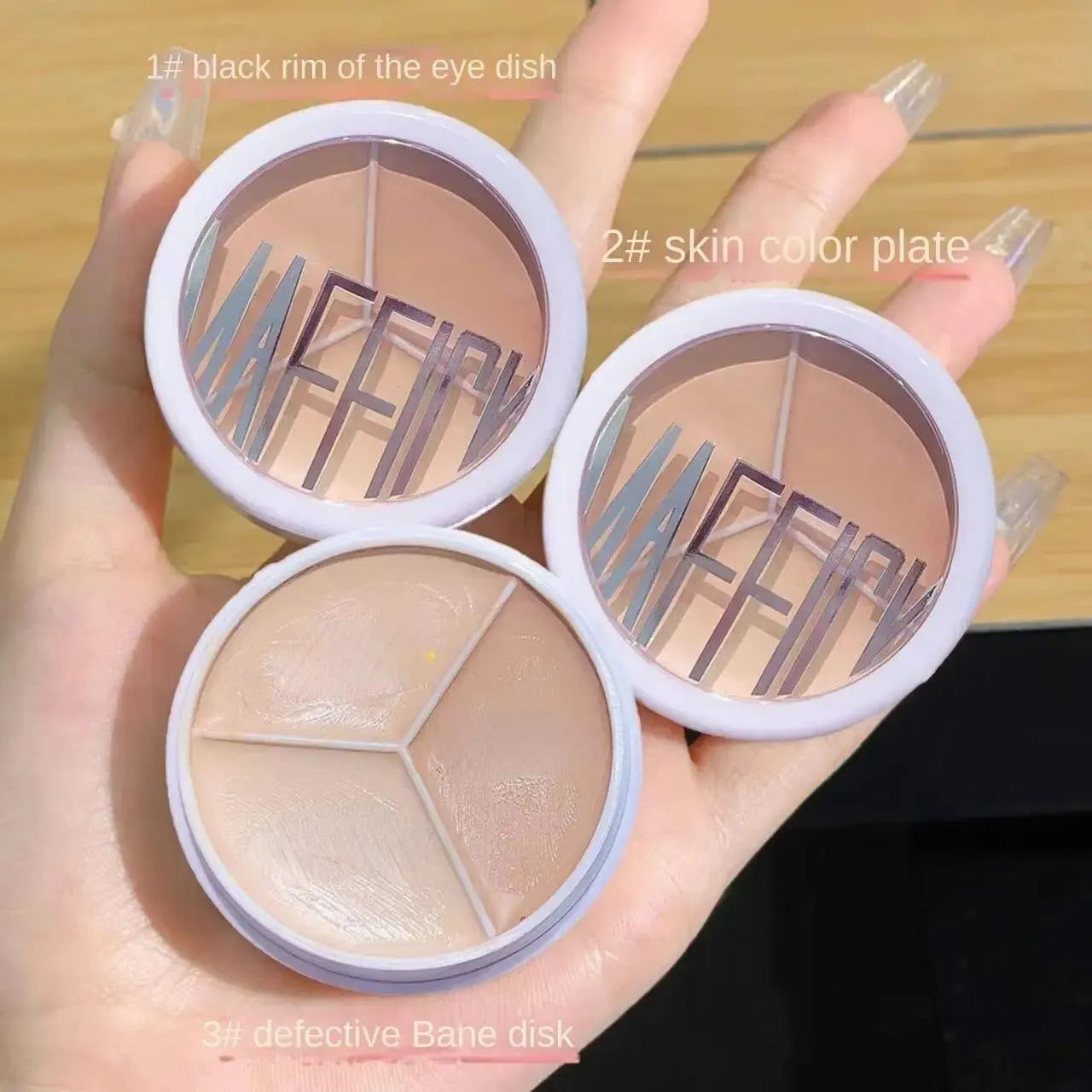 3-Color Concealer Palette — Full Coverage for Dark Circles, Blemishes & Scars