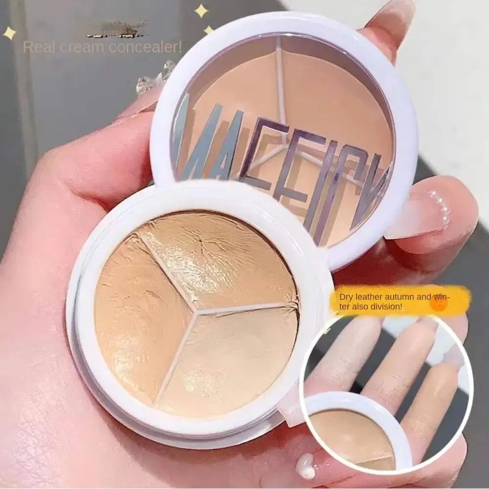 3-Color Concealer Palette — Full Coverage for Dark Circles, Blemishes & Scars