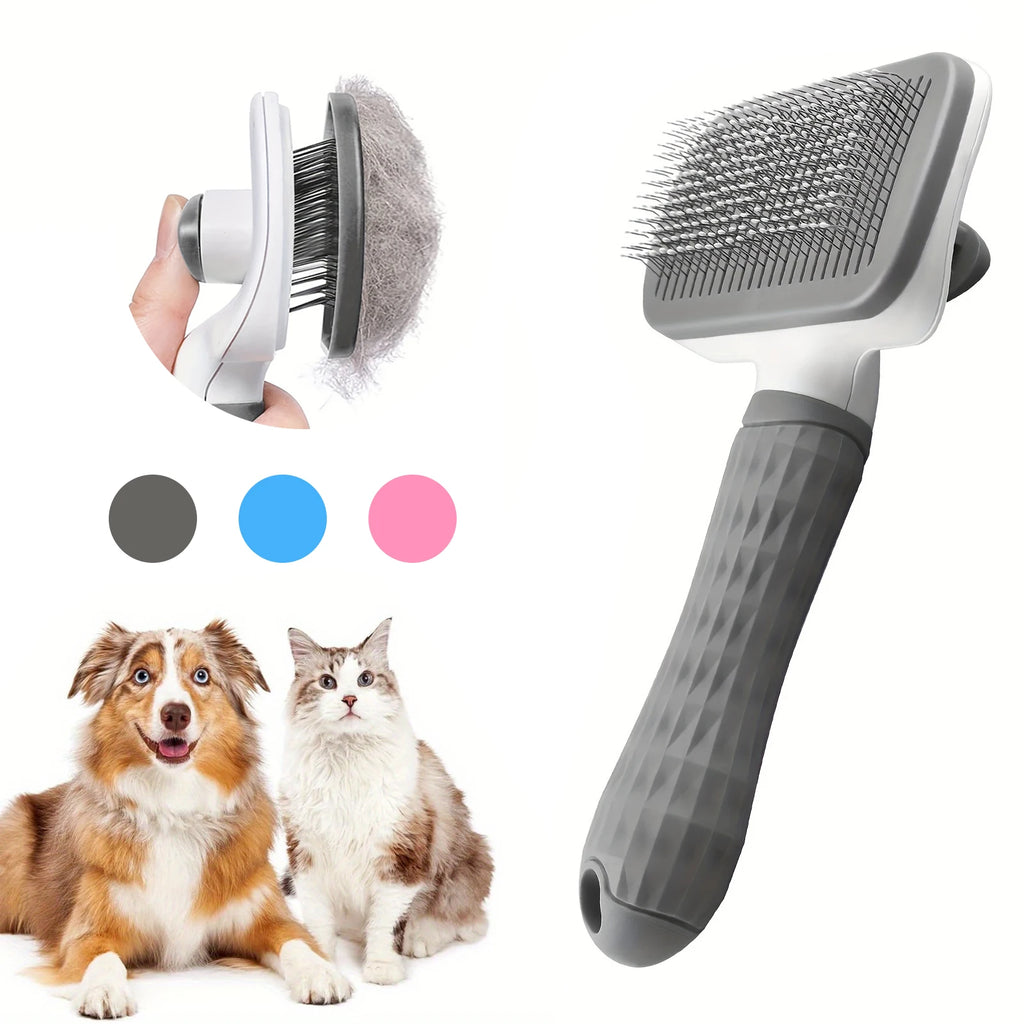 Self-Cleaning Pet Slicker Brush for Cats & Dogs