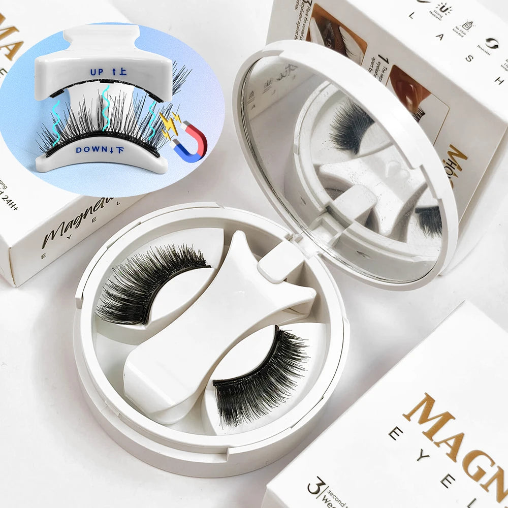Magnetic Eyelashes Set — Reusable No-Glue False Lashes with Tweezers