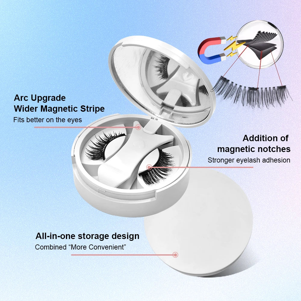 Magnetic Eyelashes Set — Reusable No-Glue False Lashes with Tweezers