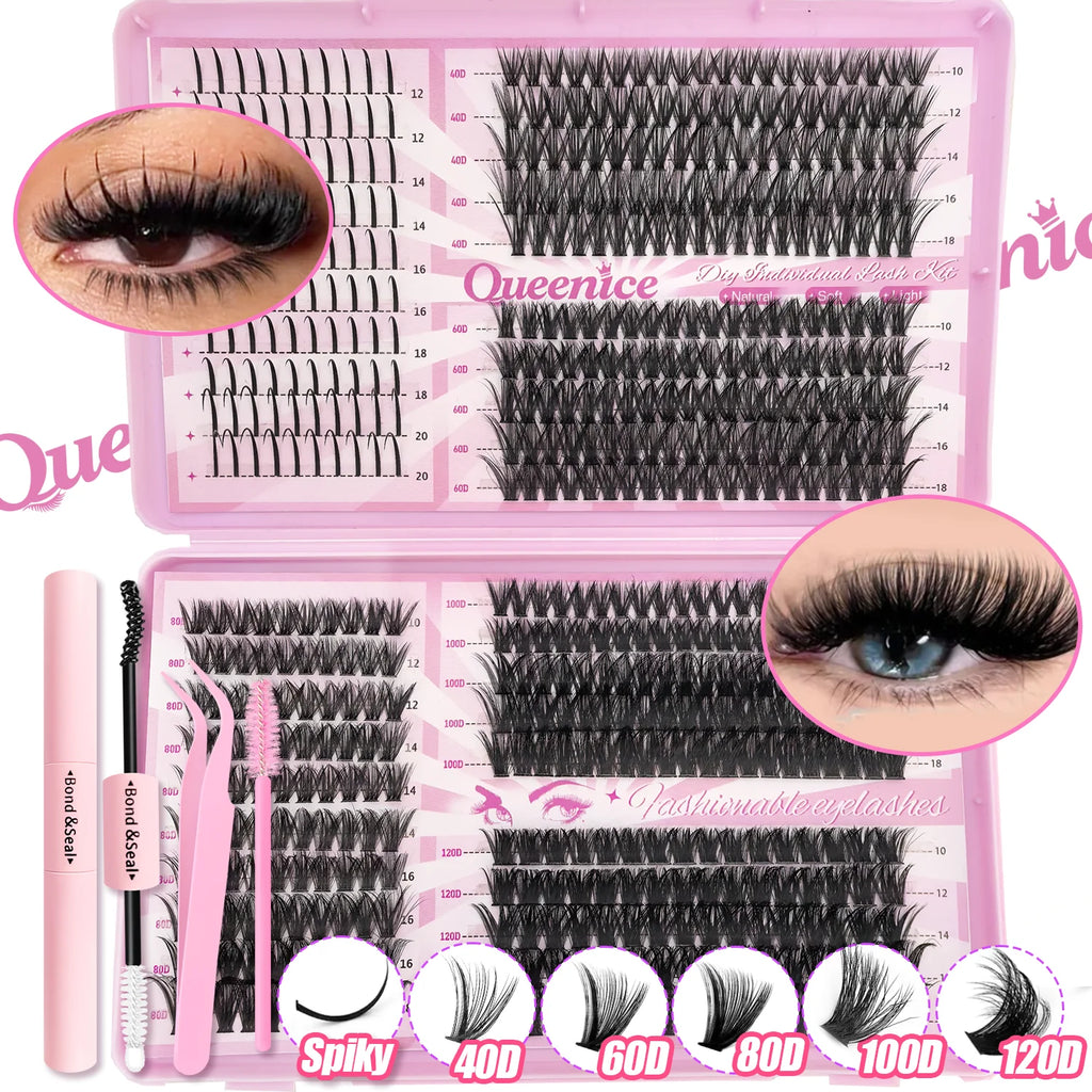 DIY Cluster Lash Extension Kit — Individual Lashes with Bond & Seal