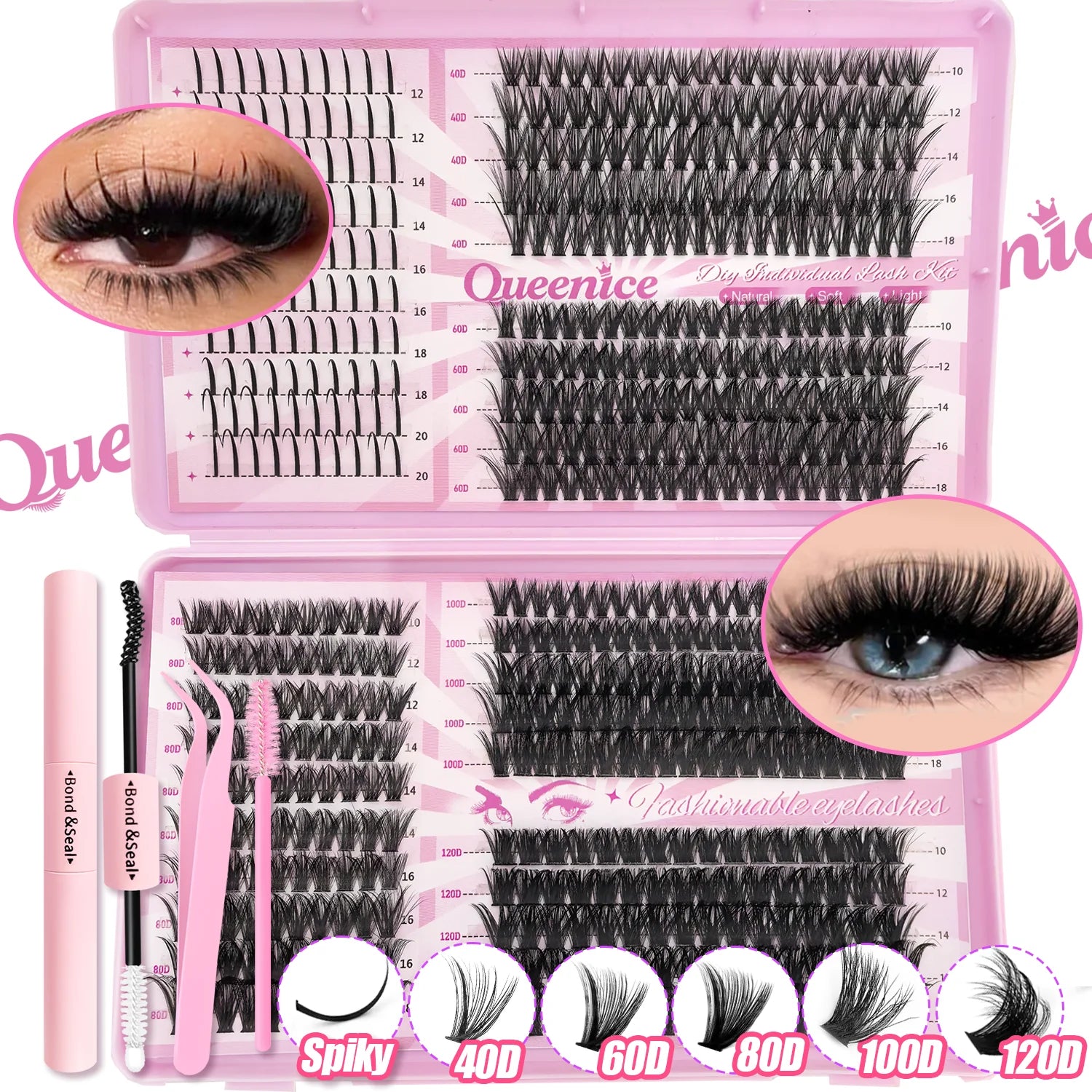 DIY Cluster Lash Extension Kit — Individual Lashes with Bond & Seal