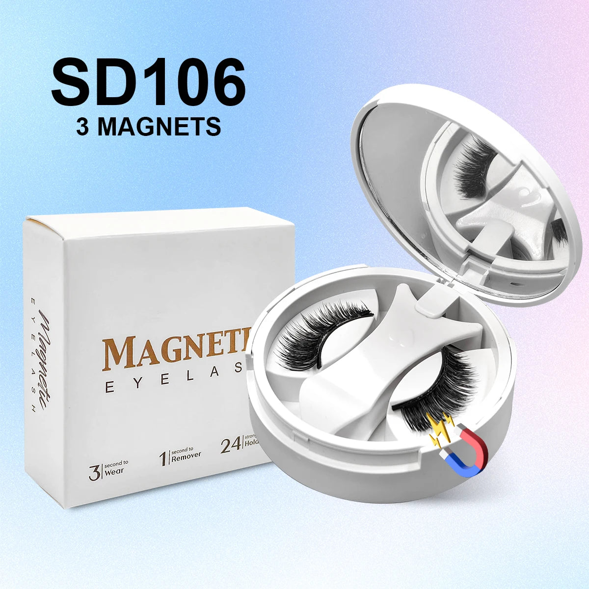 Magnetic Eyelashes Set — Reusable No-Glue False Lashes with Tweezers