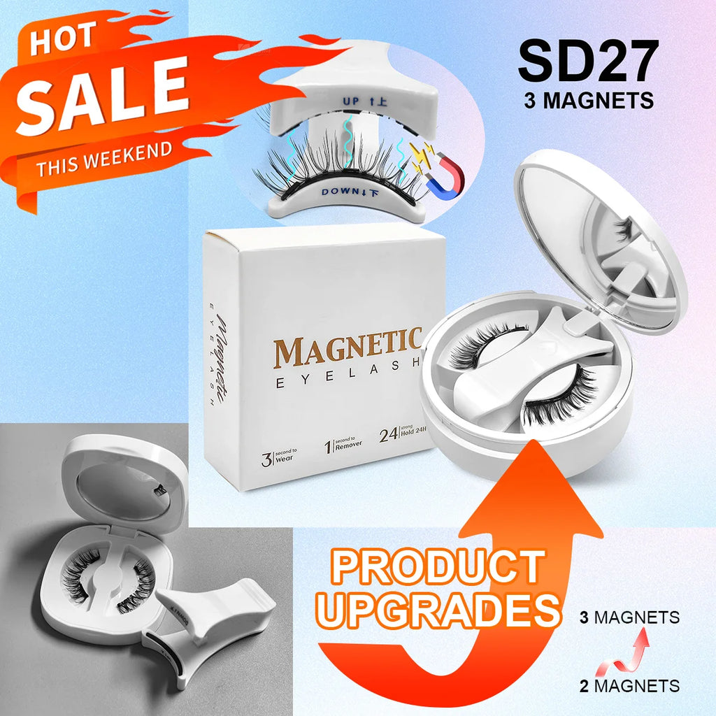 Magnetic Eyelashes Set — Reusable No-Glue False Lashes with Tweezers