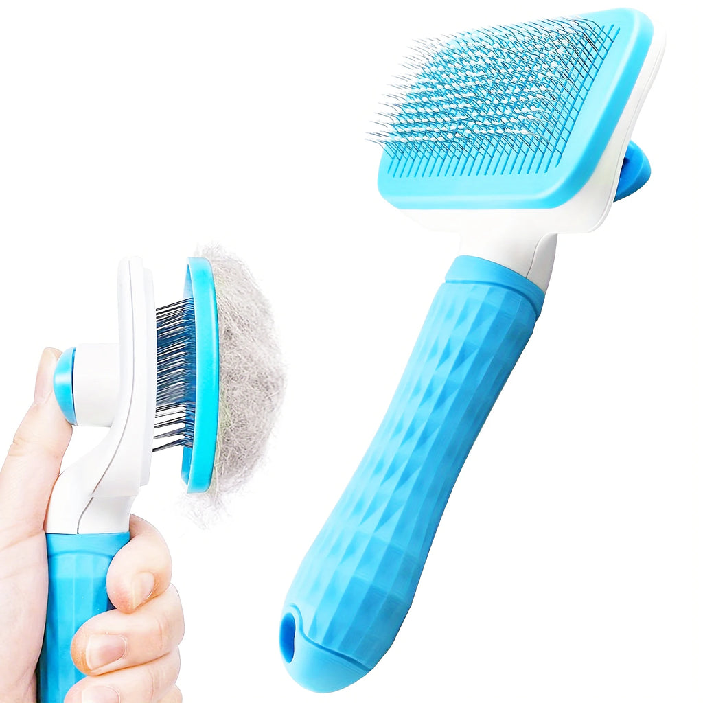 Self-Cleaning Pet Slicker Brush for Cats & Dogs