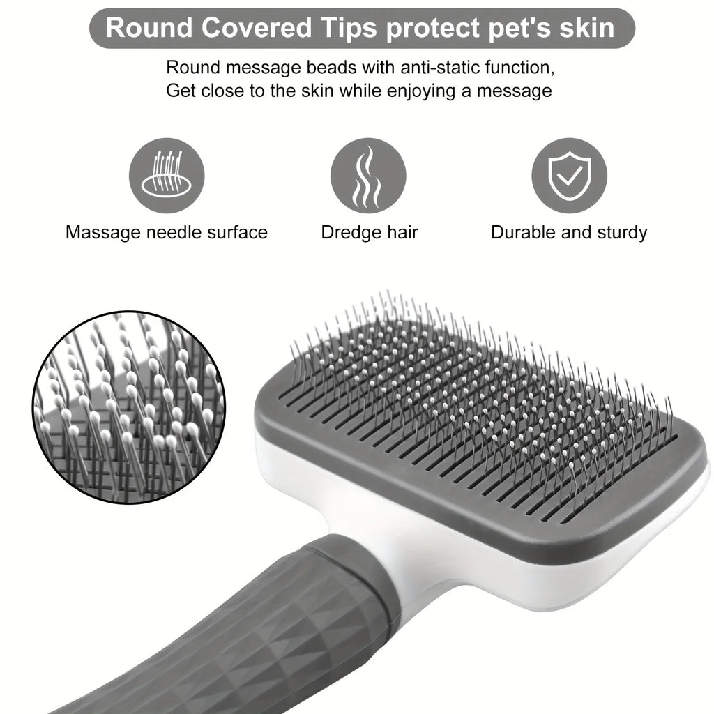 Self-Cleaning Pet Slicker Brush for Cats & Dogs