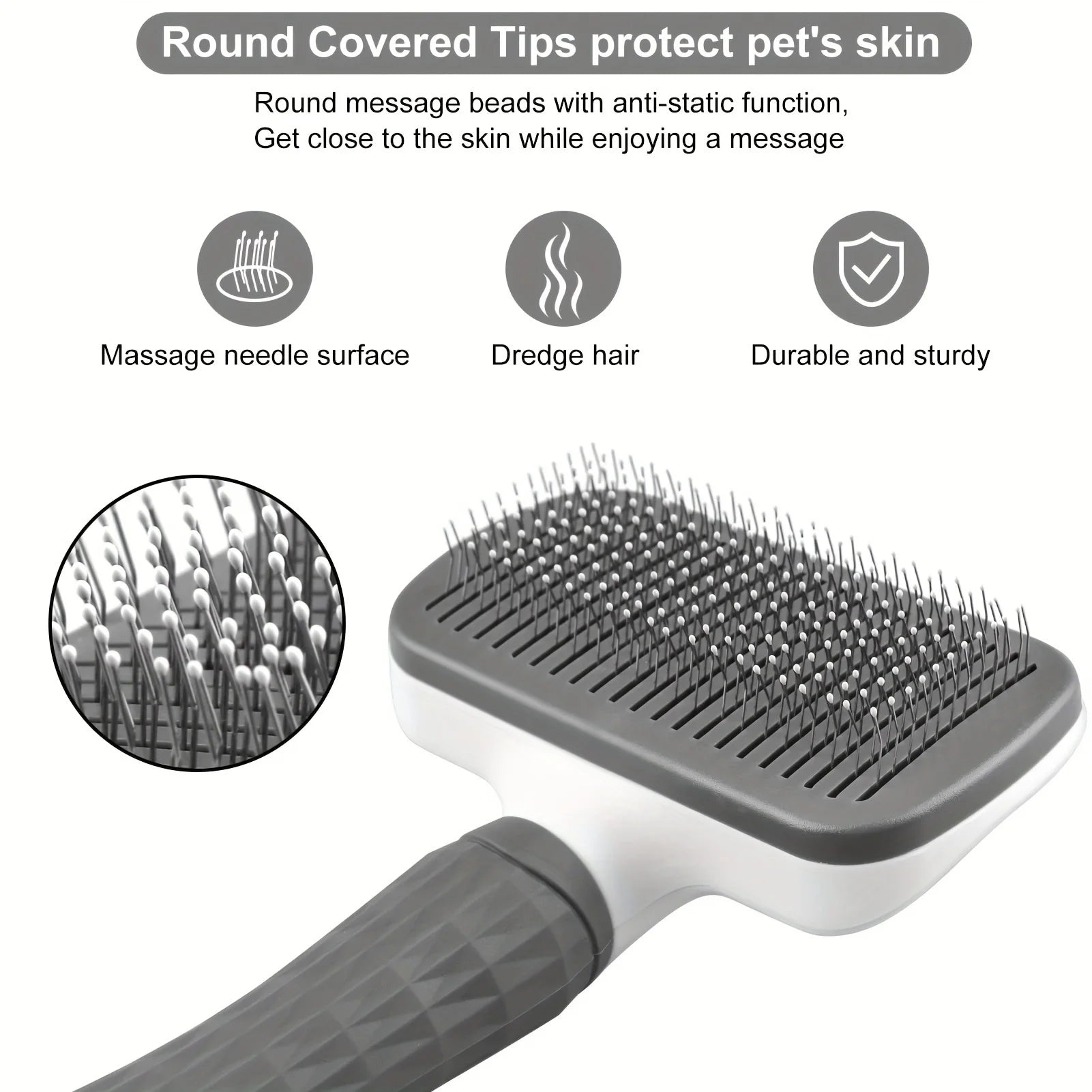 Self-Cleaning Pet Slicker Brush for Cats & Dogs