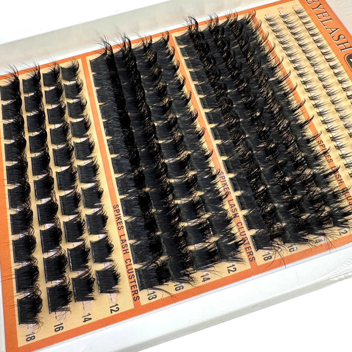 Wispy Cluster Lash Extensions — D Curl, Spiky Volume (12–16 Rows)