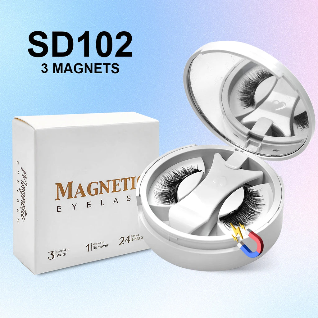 Magnetic Eyelashes Set — Reusable No-Glue False Lashes with Tweezers