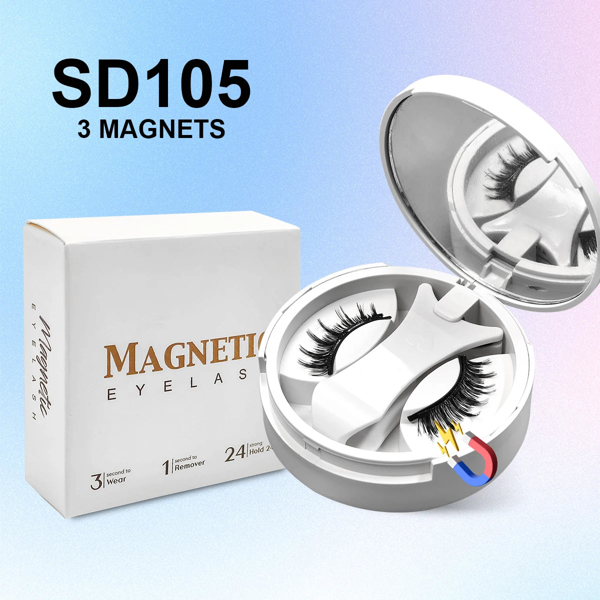 Magnetic Eyelashes Set — Reusable No-Glue False Lashes with Tweezers