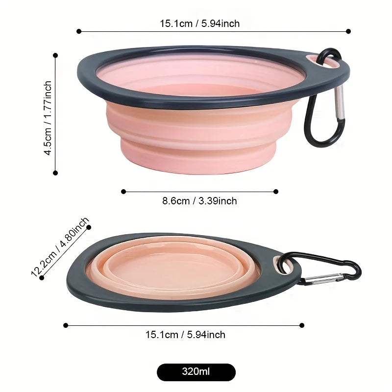 Collapsible Pet Travel Bowl — Portable Foldable Food & Water Bowl